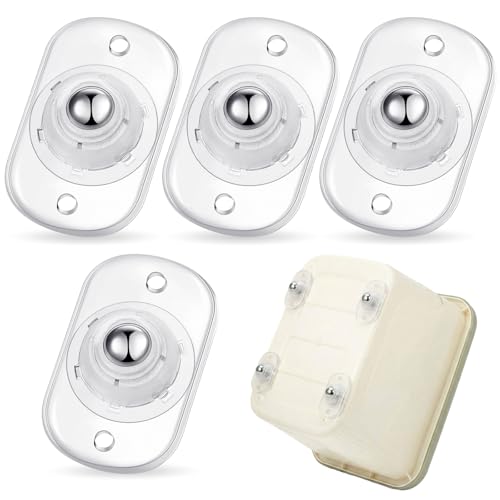 Honoson Self Adhesive Caster Wheels,Clear White,1 Steel,4 Pcs