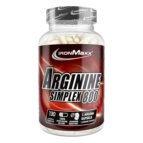 IronMaxx Arginina Simplex 800 Aminoácido L-Arginina- 130 Cápsulas (1 paquete)