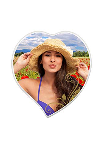 Photo en porcelaine personnalisable coeur asymétrique médaillon funéraire tombe