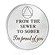 ACGZQY 3 Jahre Sobriety Coin - One Day at A Time AA Münzen und Medaillen Anonyme Alkoholiker Sobriety Chip Triplate Recovery Geschenke Sober Token mit PU-Leder Schlüsselanhänger