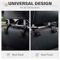 SINGARO 4 Pack Car Seat Headrest Hooks, Vehicle Back Seat Hanger Storage Organizer for Purse Handbag Backpack Coat Grocery, 360° Rotating Heavy Duty Holds 44lbs, Black — image 4