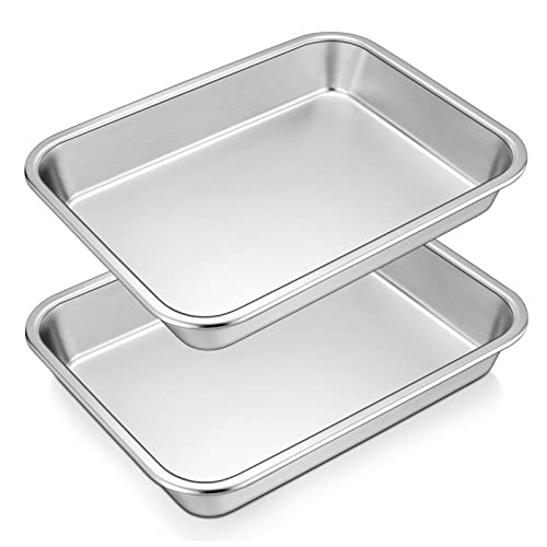TeamFar Lasagna Pan, 10.5 x 8 x 1.7 inch Stainless Steel Rectangle Cake Pan