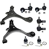 DLZ 8 Pcs Front Suspension Kit-2 Lower Control Arm Ball Joint 2 Outer Tie Rod End 2 Sway Bar Compatible with 2002-2004 Honda Civic 1.7L 2001-2005 Honda Civic 1.7L 2003-2005 Honda Civic 1.3L