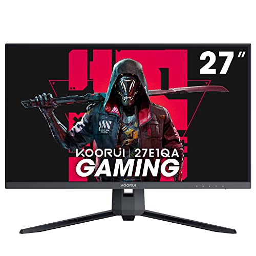 KOORUI 27 Inch QHD Gaming Monitor 144 Hz, 1ms, DCI-P3 90% Color Gamut, Compatible FreeSync, Ultra Slim Frame, VESA Mountable (2560×1440, HDMI, DisplayPort) Black