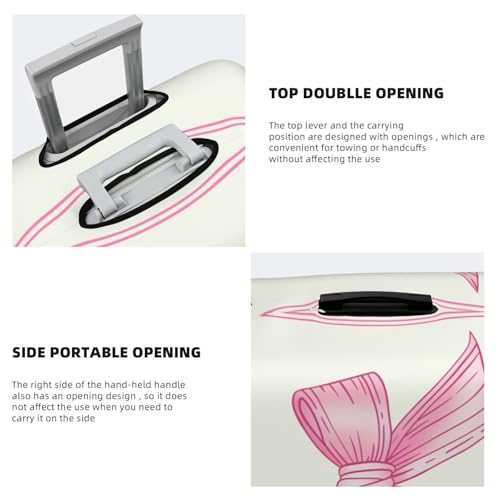 Pink Card With A Bow Girly Minimalist Elastic Travel Luggage Covers Dustproof Scratch-Resistant Suitcase Protector Fit 22-24 Inch3