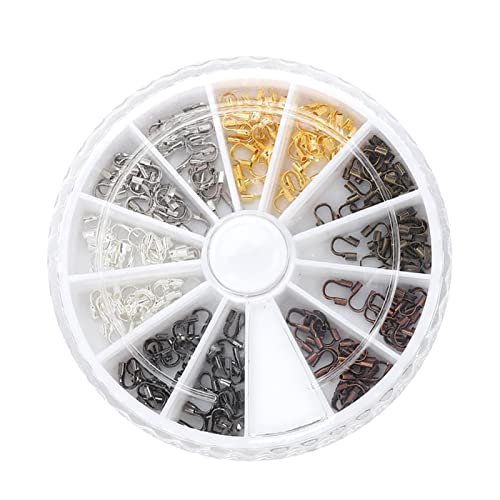 Alomejor Ensemble de Protection de Fil en Alliage, 120 Pièces, pour la Fabrication de Bijoux, Artisanat, Boîte en Plastique Incluse, Idéal pour les Bracelets et les Colliers