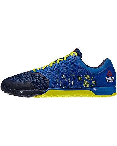 Reebok Men's Crossfit Nano 4.0 Training Shoe, Stinger Yellow Navy/Metallic Silver, 14 M US