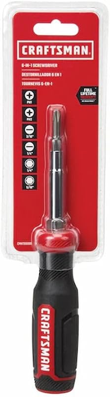 Screwdriver with 6 Multi-Bits, Store Extra Bits in Handle (CMHT68000)