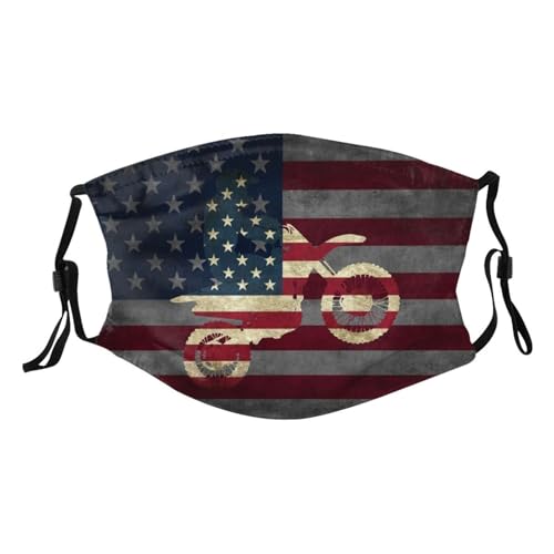 Dirt Bike American Flag Motocross Biker Adult Dust Mask Adjustable Dust Face with 2 Filter4180