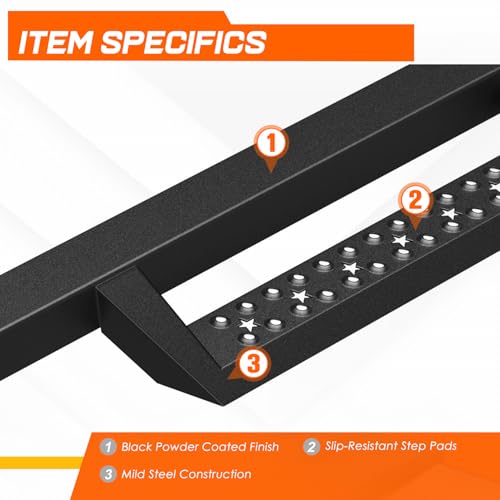 Estribos negros para Chevy Silverado y GMC Sierra miniatura 4