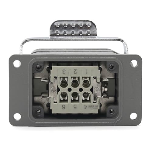 Conector rectangular de 6 pines HDC-HE-06 para cable industrial de 16A y 500V 7