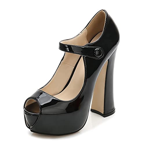 Chaussures sangle cheville et talon bloc femme avec bout ouvert bouche de poisson tendance