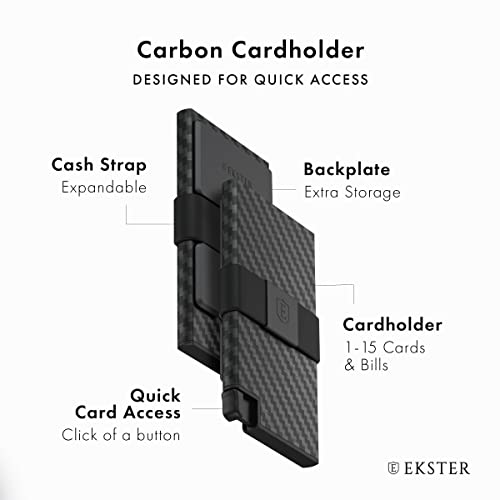 Ekster Carbon Fiber Wallet | Minimalist Card Holder Wallets For Men | Rfid Blocking Protective Layer | Slim & Modern Men's Thin Wallet With Push Button For Quick Access #TOP1