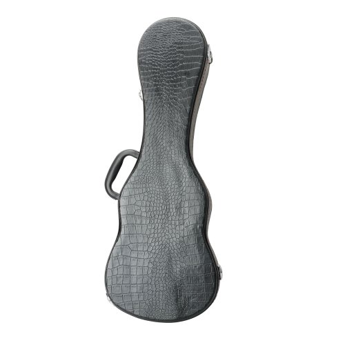 LYKOS Student 23\" Concert Python Pattern Leather Ukulele Case Classic Hard Case (Black) - Thumbnail 2