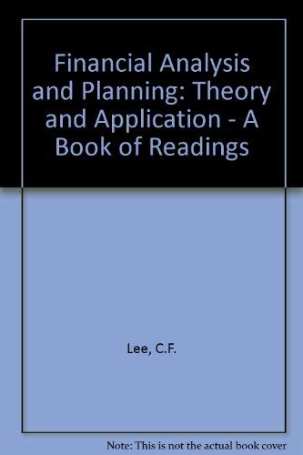 Financial analysis and planning: Theory and app... 0201044498 Book Cover