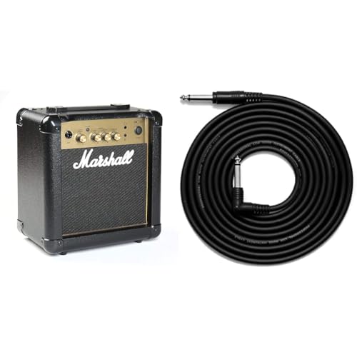 Marshall MG10G Amplificateur Combo Guitare, ampli d'entraînement adapté à la Guitare électrique - Noir et Dore & Tiger GAC42 3m Câble de Guitare - Jack -...
