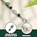 MBAIYO Lotus Flower Rear View Mirror Charm, Flower Car Mirror Pendant Boho Green Stone Healing Crystal Charm Lotus Hanging Sun Catcher Pendant Cute Car Decorations Accessories