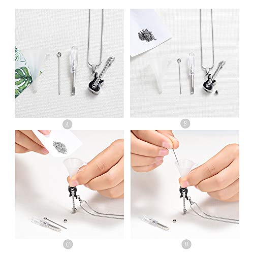 Memorial Jewelry Musical Instrument Cremation Necklace For Women&Men Guitar Urn Necklace For Ashes #TOP5