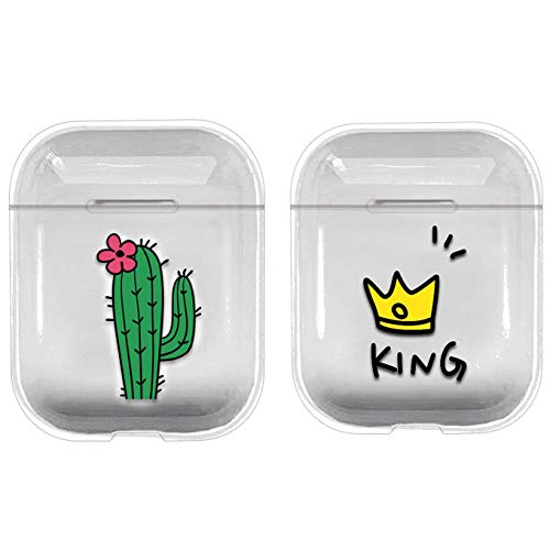 [2 Pack] Compatible with AirPods Case with Girls Boys Cute Clear Smooth PC