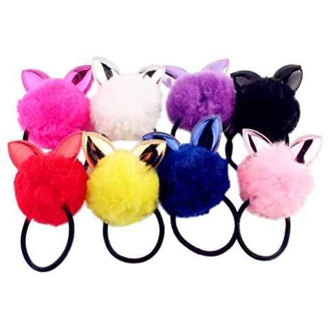 Minkissy Cute Rabbit Ear Hair Ties Cover