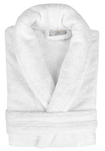 Classic Turkish Towels - Luxury Terry Cloth Robe For Men And Women, 100% Turkish Cotton, Soft And Plush, Long Unisex Bathrobe - White (Large) #TOP3