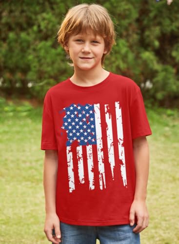 Image of BesserBay Unisex Kids July 4th Amarican Flag Top Patriotic Funny T-Shirt 6-14 Years