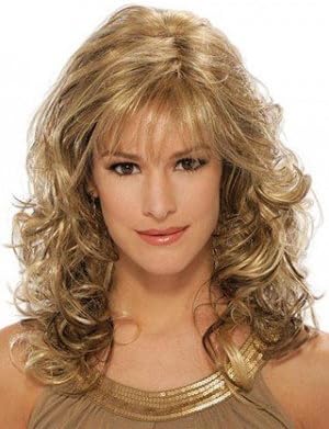 Magic Wig World Stylish Long Brown&Blonde Natural Curly Wave Sprial Wig