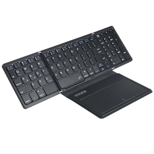 Teclado plegable de bolsillo con touchpad y batería recargable usb-c