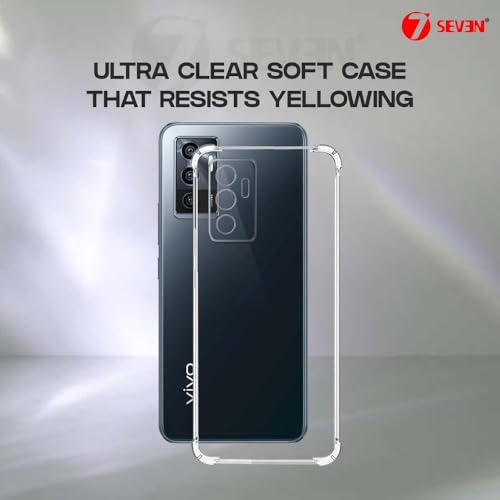 Image of 7SEVEN Back Cover for VIVO V23E 5G | Y75 4G Transparent Mobile Back Case Shock Proof Design Camera Edges Protection Crystal Clear Phone Case Silicon Soft TPU and Flexible Bumper Phone Cover