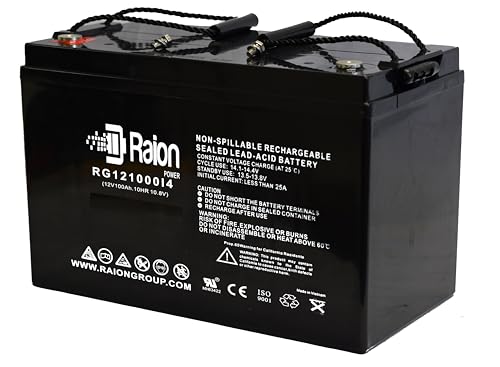 Raion Power 12V 100Ah Group 27 Compatible Replacement Rechargeable AGM Battery for Powerline PL100-12