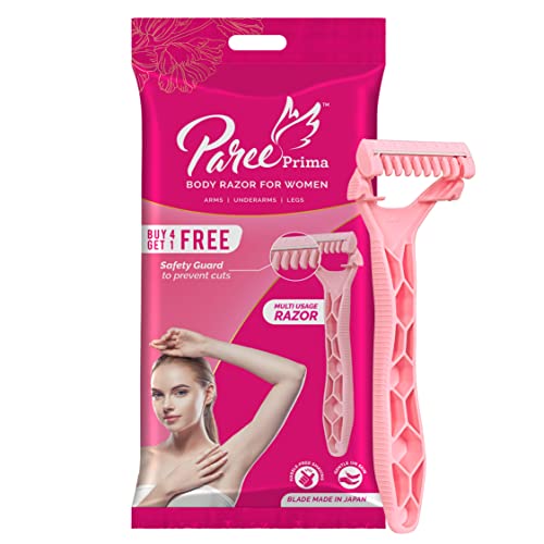 Paree Prima Premium Full Body Razors for Women, Pink, 5 Count