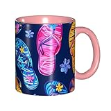 LDGSUPH Summer Flip Flops 11 Ounce Coffee Cup Printed Cup. Perfect As A Birthday Gift For Both Men And Women Pink