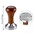 Suiwotin Coffee Tamper, 51mm Stainless Steel Calibrated Espresso Tamper, Espresso Coffee Tamper with Wooden Handle Stainless Steel Flat Base (Red Brown)