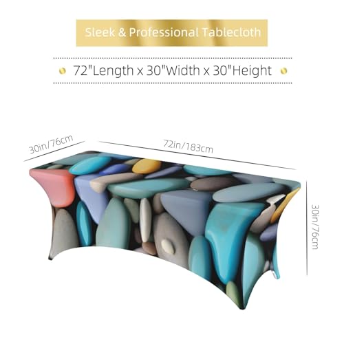 Housse de table élastique rectangulaire extensible nappe de protection galets