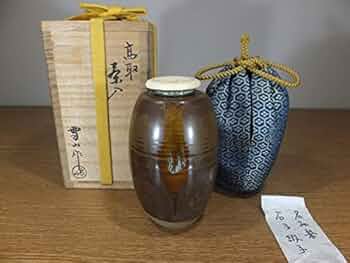 茶道具　高取焼　茶入　鬼丸雪山　作　貞家緞子　和久田丸紋　表千家　【匿名配送】 茶道具 高取焼 茶入 鬼丸雪山 作 貞家緞子 和久田丸紋 表千家 【匿名