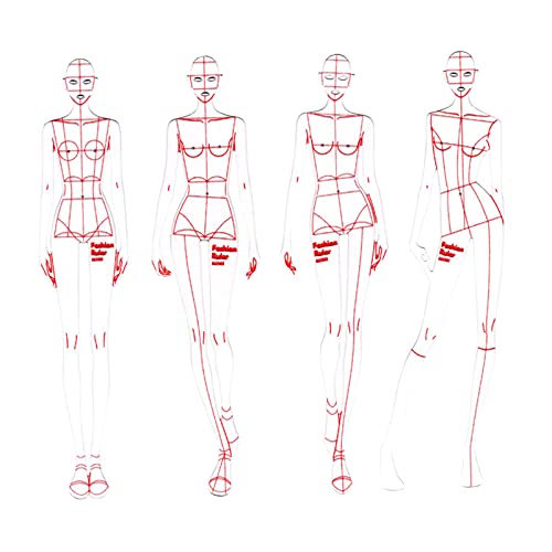 AMLESO 4 Pcs Modelo de Curva Francesa de Régua, Padrões de Humanoid Design para Dressmaking, Adapção, Design de Moda, UMA  