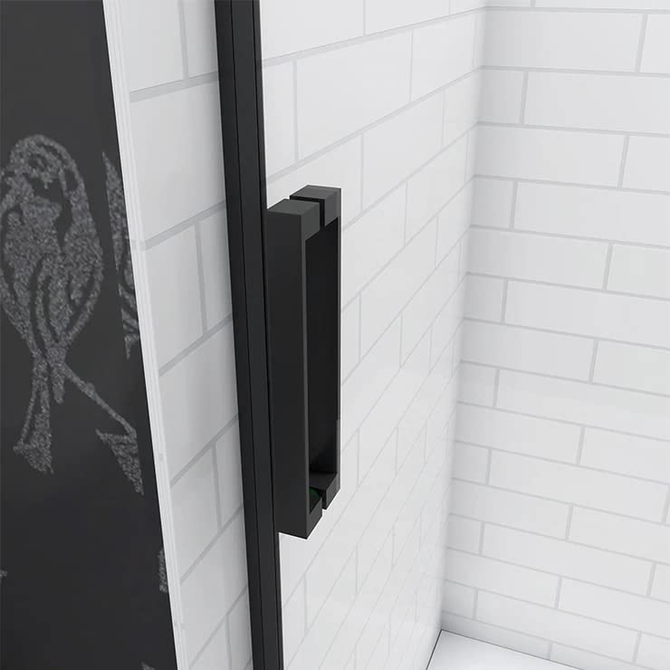 Mampara de ducha - Corredera - Vidrio Templado 8mm - Easyclean - Una hoja corredera Otra fija - Perfil de aluminio negro mate - Disponible en varios tamaños - 100x200cm