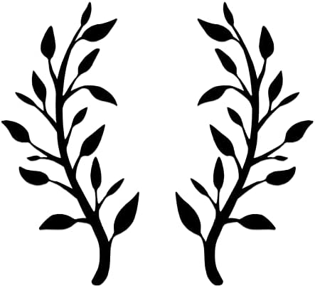 Yuzhuo 2 Pieces Metal Tree Leaf Wall Décor Branch Leaf Wall Art for Indoor Outdoor Garden Home Bedroom Living Room Decorations (Black)
