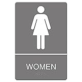 Quartet ADA Restroom Sign, Women Symbol with Tactile Graphic, Molded Plastic, 6 x 9 Inches (4816)