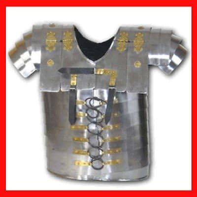 theGrowStore Lorica Segmentata With Helmet Medieval Roman Armory Collectible Larp Costume