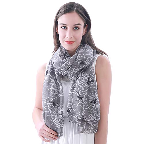 Lina & Lily Halloween Spider Web Print Women's Scarf Shawl Wrap Lightweight2