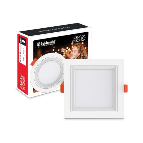 Image of Goldmedal Zolo 6W Square LED Surface Panel Light | Slim & Energy Efficient | Suitable for Bedroom, Living Room, Dining Room & Kitchen |Cool Daylight(6500K)