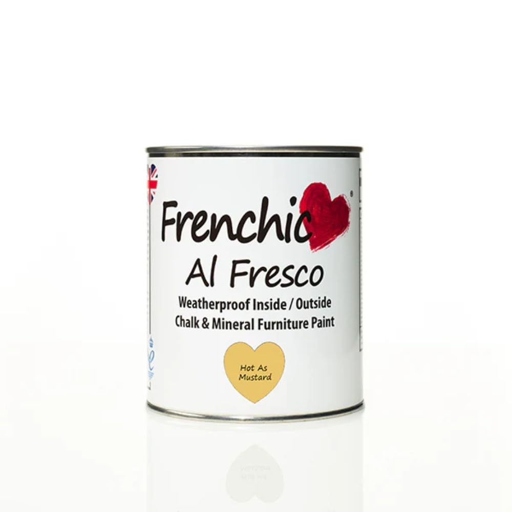 Frenchic Yellow Hot As Mustard Al Fresco Weatherproof Inside & Outside Chalk Paint - 750Ml