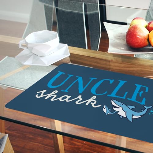 Sets de table bleu Uncle Shark dessous liège napperons mer 4 pcs - 6
