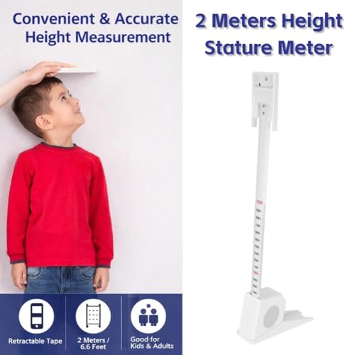 Höhenmessband, 2 Meter, Erwachsene, Lehren Andere Lehren einziehbar, Kinder, Metall, Höhenmesswerkzeug, Höhenmesswerkzeug (weiß)