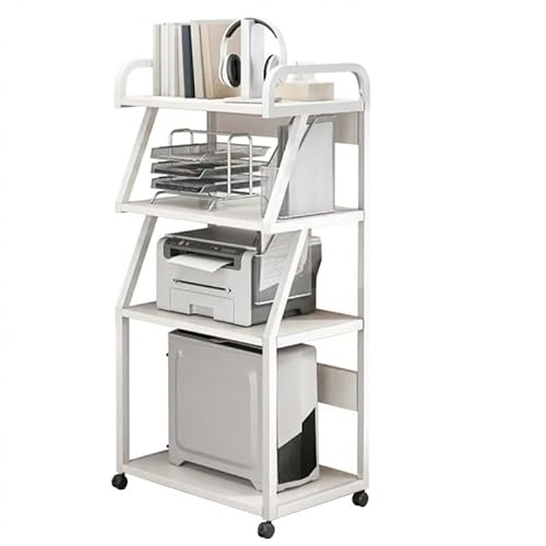 �v�����^�[�X�^���h ���[���b�N �L���X�^�[�t�� 360°��] �L���X�^�[�t�� �ؐ� �R�s�[�@�X�^���h �I�t�B�X����щƒ�p ���p�r �g�ݗ��ĊȒP �ړ��ȒP (55X40X131CM,C)