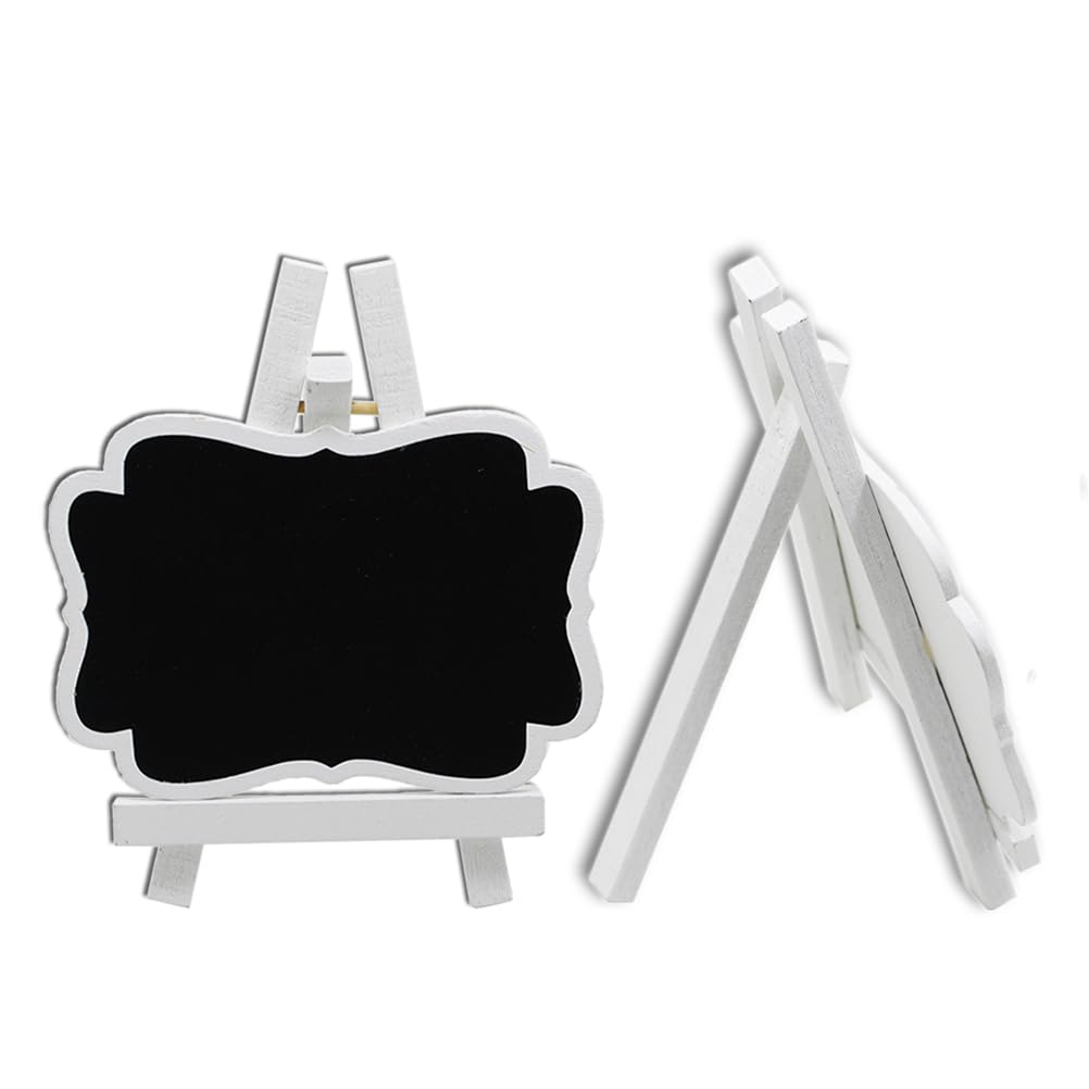 Ciieeo 30 Pcs Wooden Tabletop Chalkboard Sign Mini Blackboard Easel Little Chalkboard Signs Table Numbers Mini Blackboard s with Stand Place Poker Small White Office Bamboo - Image 4