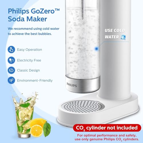 image for Philips Sparkling Water Maker, Soda Streaming Machine with Quick Twist