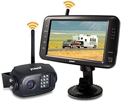 yuwei Wireless Backup Camera System, IP69K Waterproof Wireless Rear View Camera + 5’’ LCD Wireless Reversing Monitor for Trailer, RV, Trucks, Horse-Trailer, School Bus, Farm Machine,etc