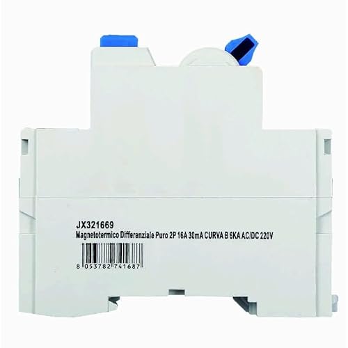 IXTRIMA Reiner Fehlerstromschutzschalter 2P 16A 30mA Curva B 6KA AC/DC 220V 30mA Curva B für Hutschiene - 2 DIN-Module - Schaltkreisschutz und Systemsicherheit